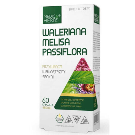 Valeriaan Melisse Passiebloem 60 capsules Medica Herbs