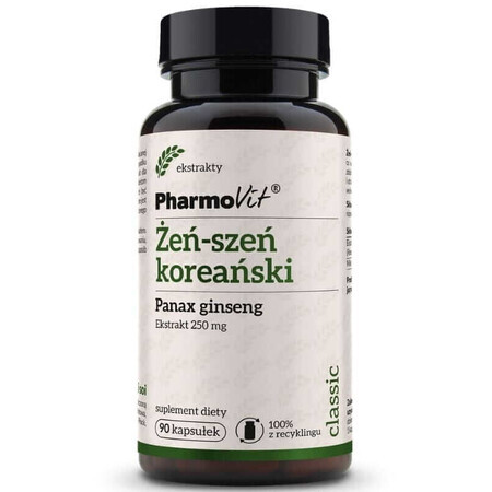 Koreaanse ginseng Panax ginseng 250 mg (90 capsules) Pharmovit Classic