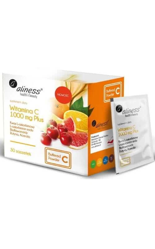 Vitamine C 1000 mg PLUS bioflavonoïden, rutine, acerola 30 sachets Aliness