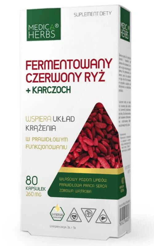 Rode gefermenteerde rijst + artisjok 80 caps Medica Herbs