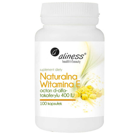 Vitamina E naturală, 100 capsule Aliness