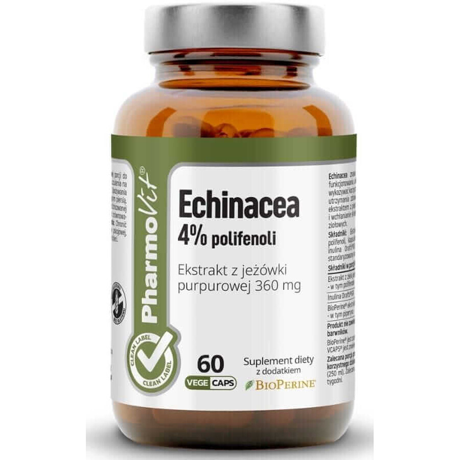 Echinacea 4% polifenoli extract de coneflower violet 360 mg (60 caps) Pharmovit Clean Label