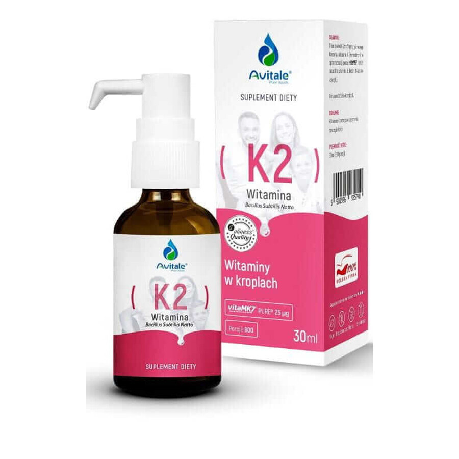 Vitamine K2 (VitaMk7) druppels 25µg 30 ml Avitale