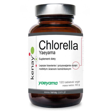 Chlorella Yaeyama (pereți celulari rupți) 120 comprimate Kenay