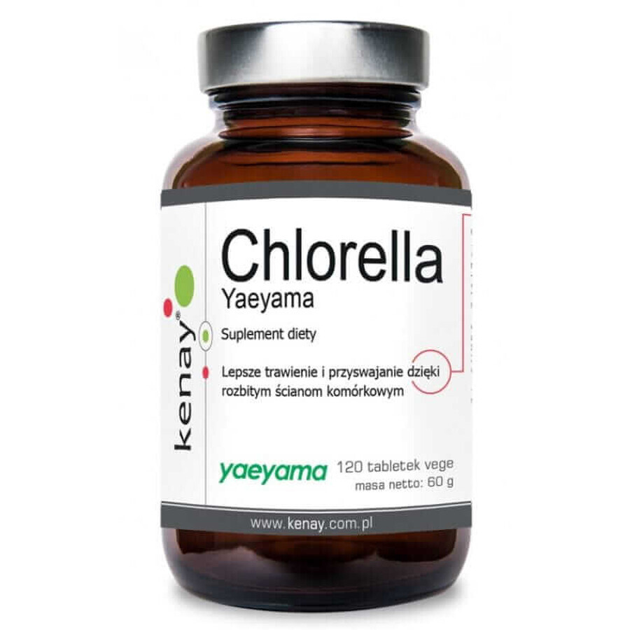 Chlorella Yaeyama (pereți celulari rupți) 120 comprimate Kenay