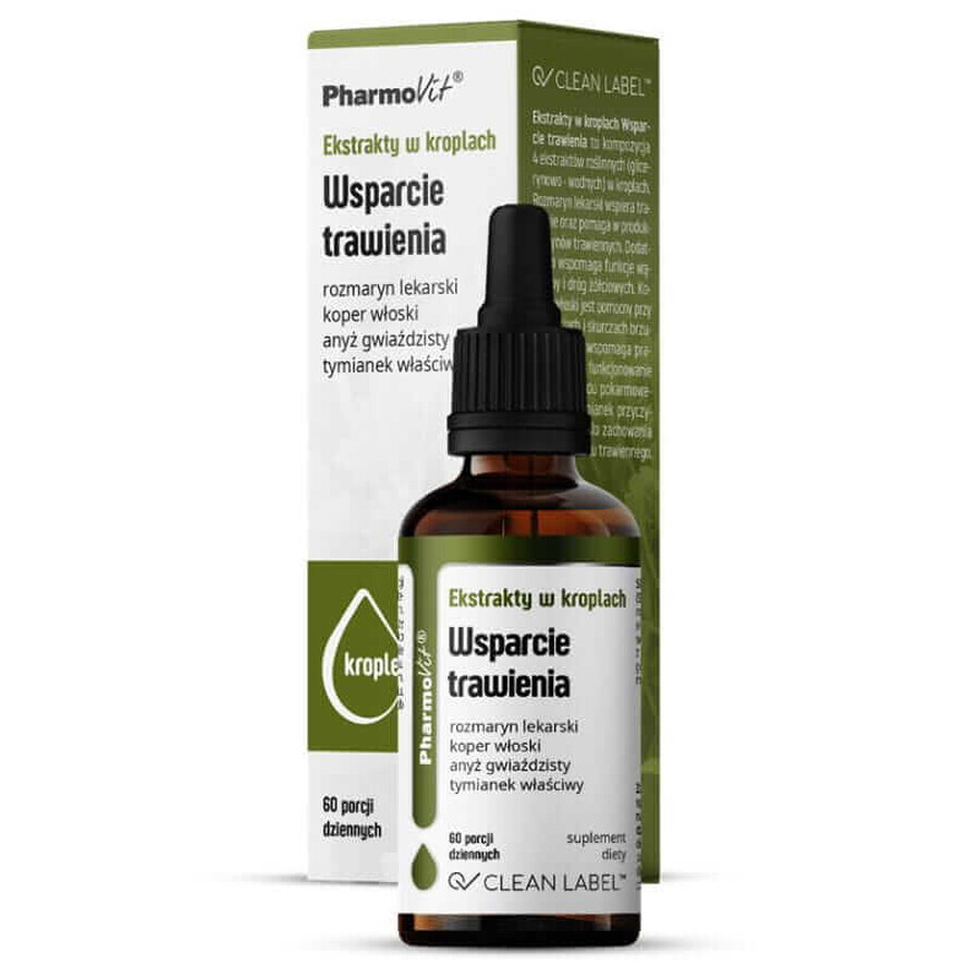 Extracte în picături Suport digestiv 30 ml Pharmovit Clean Label