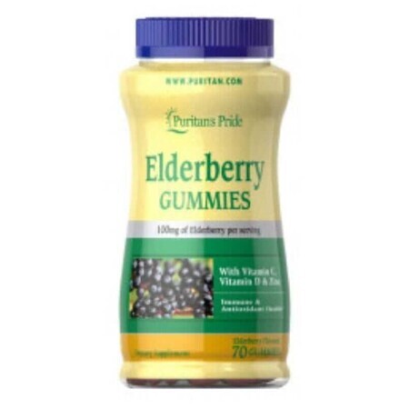 Elderberry gummies with vitamin C Elderberry + vitamin C 70 Puritan's Pride jellies