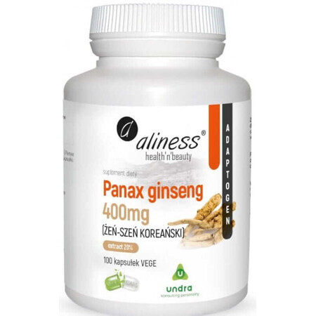 Panax ginseng 400mg - 100 capsules Koreaanse ginseng ginsenoside Aliness