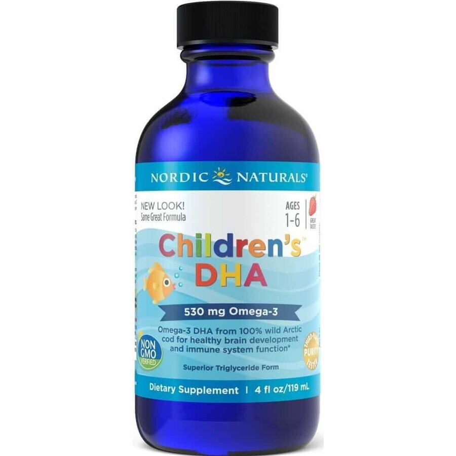 Nordic Naturals DHA voor kinderen 530 mg aardbei 119 ml