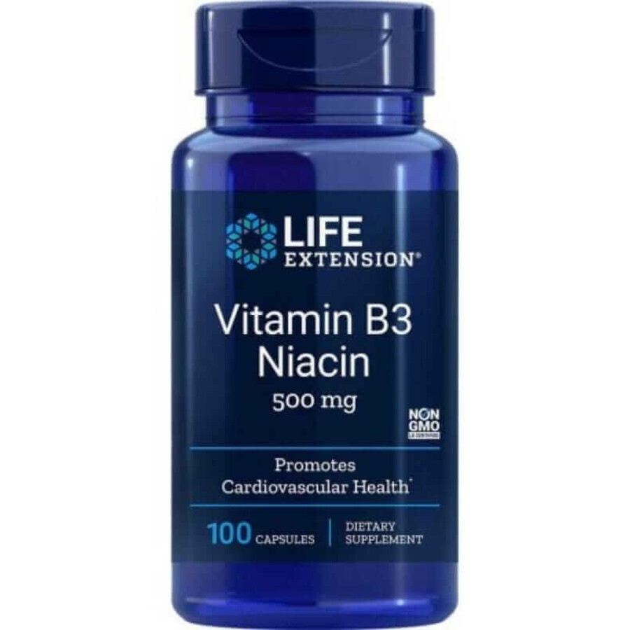 Vitamine B3 Niacine 500mg (100 capsules) Niacine Life Extension