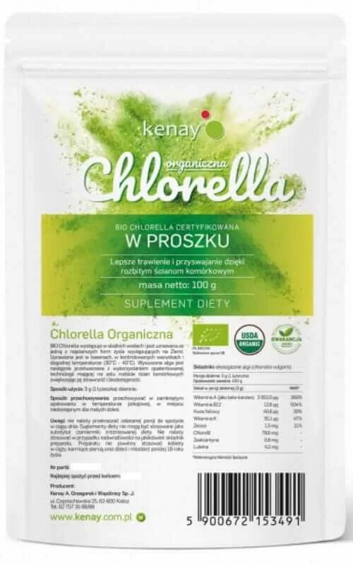 Biologisch chlorellapoeder (100 g) Kenay