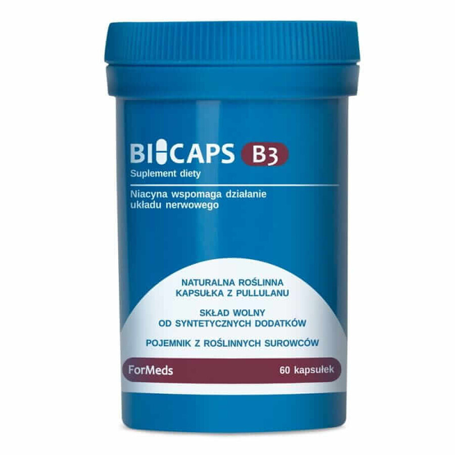 Bicaps Vitamine B3 Niacine 500mg (60 caps) niacine capsules, Formeds