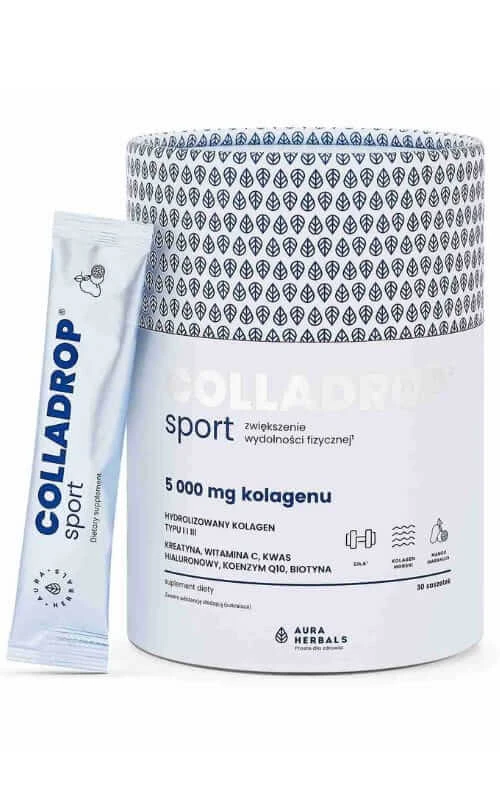 Colladrop Sport 5000 mg marien collageen 30 sachets Aura herbals