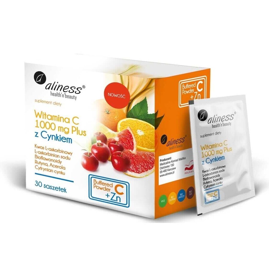 Vitamin C 1000 mg PLUS Zinc 30 sachets Aliness