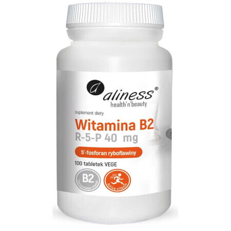 Vitamina B2 R-5-P (riboflavină) 40 mg 100 Vege tab Aliness