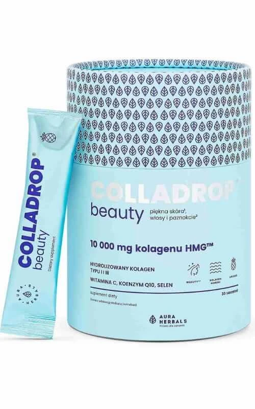 Colladrop Beauty 10000 mg zeecollageen HMG ananas 30 sachets Aura Herbals