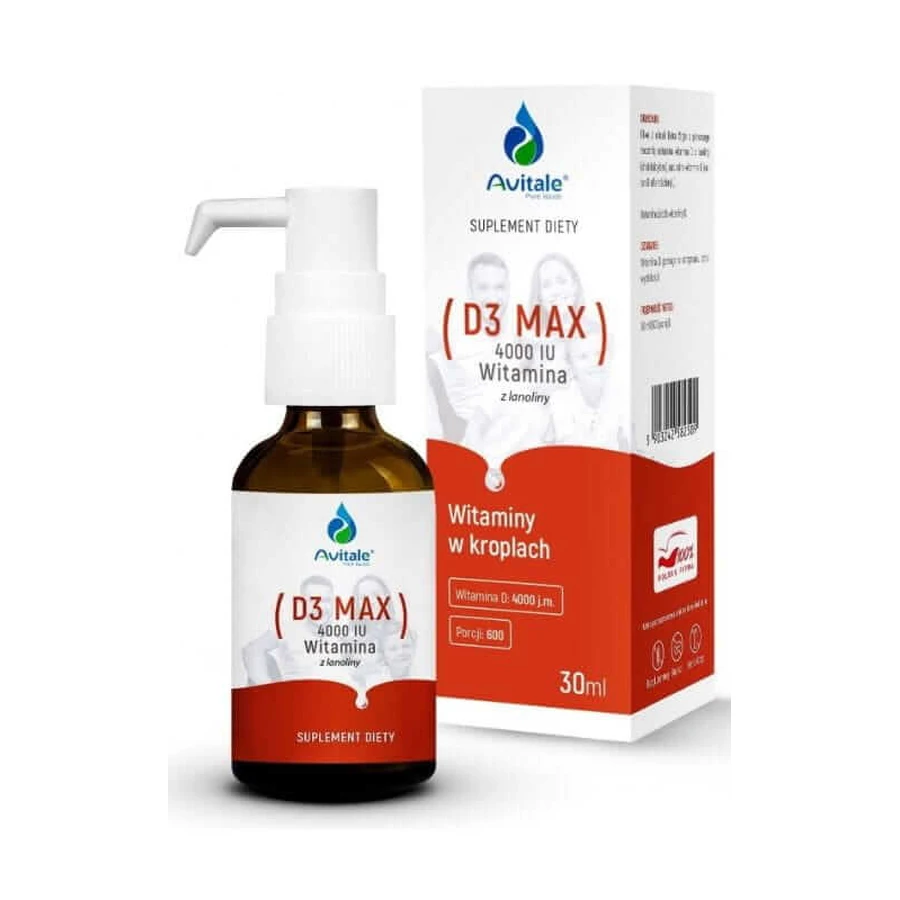 Vitamin D3 Forte 4000 IU aus Lanolin 30ml Avitale