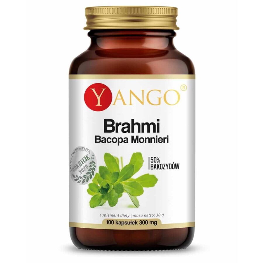 Brahmi (Bacopa Monnieri) estratto al 50% di bacoside 100 capsule YANGO