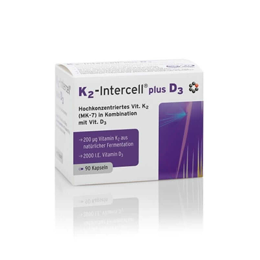 Vitamine K2 - Intercell plus D3 90 capsules Intercell