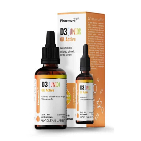 Vitamine D3 Junior Olie Actief 30 ml Pharmovit Clean Label