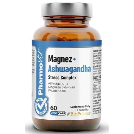 Magnesium + Ashwagandha Stress Complex 60 capsules PharmoVit Clean Label