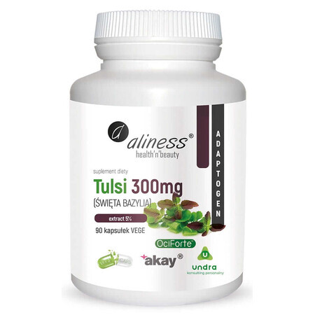 Tulsi (albahaca santa) extracto 5% 300 mg (90 cápsulas) Aliness