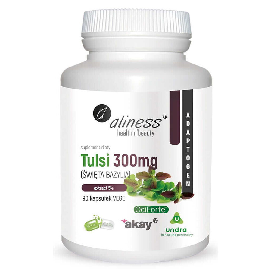 Tulsi (albahaca santa) extracto 5% 300 mg (90 cápsulas) Aliness