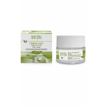 Crema facial hidratante de día y de noche con té verde y ácido hialurónico 50ml Anthyllis