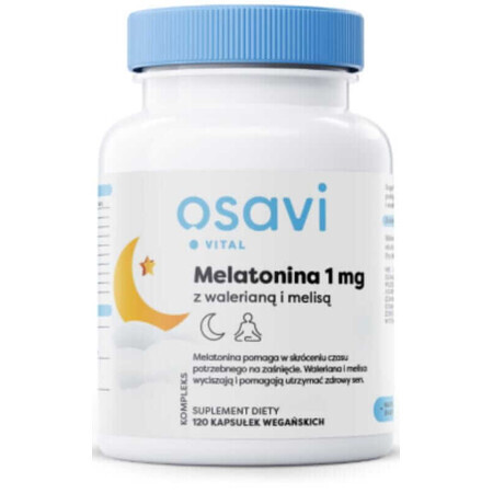 Osavi Melatonine 1 mg met valeriaan en melisse 120 capsules