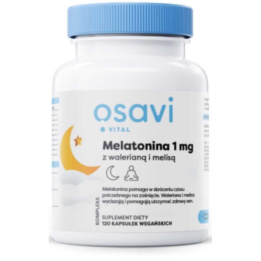 Osavi Melatonine 1 mg met valeriaan en melisse 120 capsules