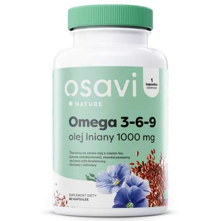 Osavi Omega 3-6-9 Lijnzaadolie 1000 mg, 60 softgels