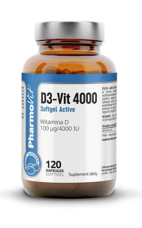 D3-Vit 4000 Softgel Actief 120 caps, Pharmovit Clean Label