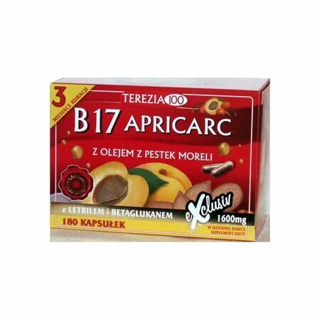 Amigdalin Apricarc B17 Vitamine B 17 amygdalin, letril, bètaglucaan 180 capsules Therese