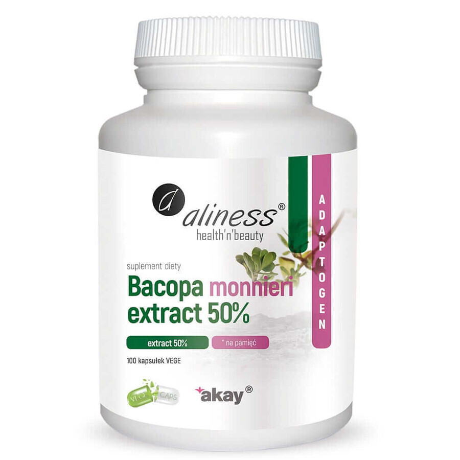 Bacopa monnieri Brahmi Extrakt 50% 500 mg (100vcaps.) Aliness