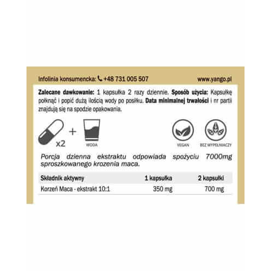 Maca-Wurzel - Auszug 10:1 - 100 Kapseln YANGO