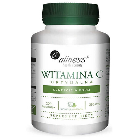 Optimal Vitamine C 250mg synergie de 4 formes 200 gélules Aliness