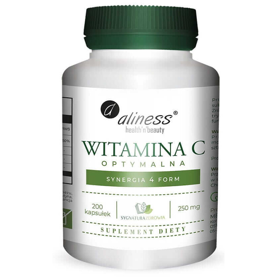 Optimal Vitamine C 250mg synergie de 4 formes 200 gélules Aliness