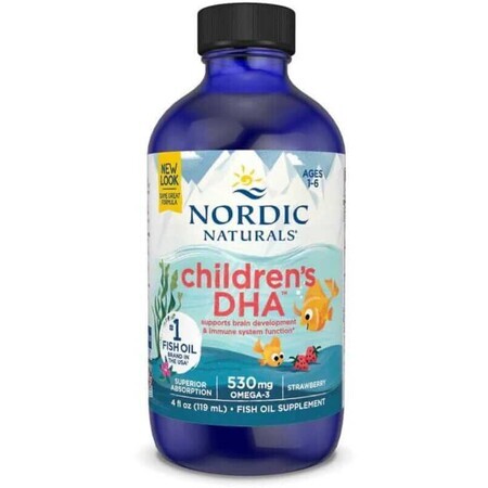 Nordic Naturals Children's DHA 530 mg omega-3 aardbei 237 ml