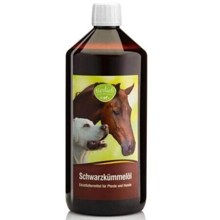 Aceite de comino negro para perros y caballos 1000 ml Tierlieb Sanct Bernhard