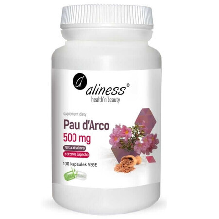 Pau d'Arco (polvo de corteza de lapacho) 500mg (100 cápsulas) Aliness