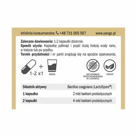 Probiotic BC-2 - 60 capsules, Yango