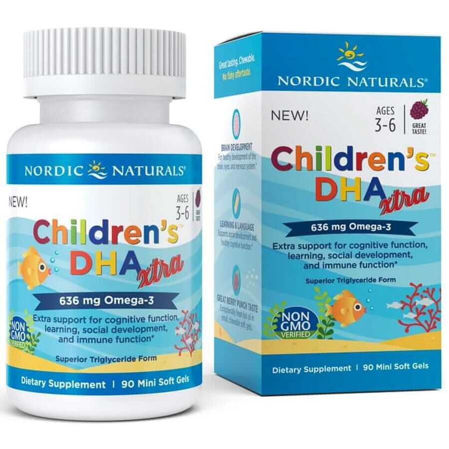 Nordic Naturals DHA Xtra per bambini 636 mg Omega-3 90 caps