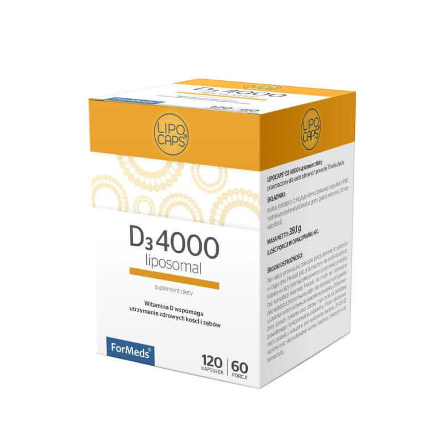 Lipocaps D3 lipozomal 4000 UI, 120 capsule, ForMeds