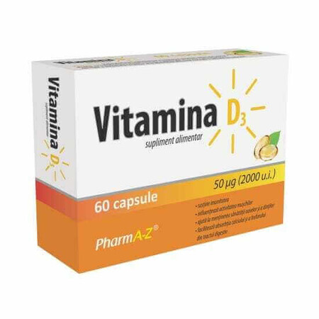 Vitamina D3 2000UI x 60cps Pharm A-Z