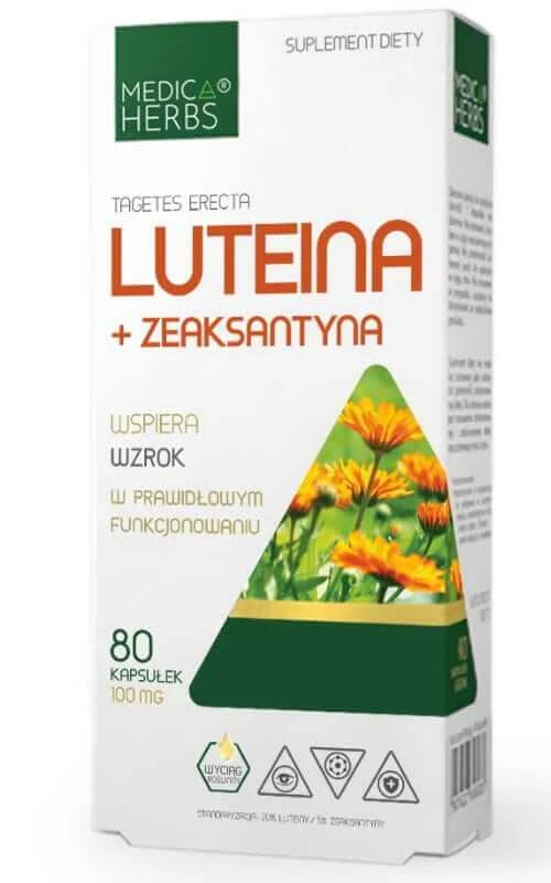 Luteïne 20 mg + Zeaxanthine 5 mg, 80 capsules Medica Herbs