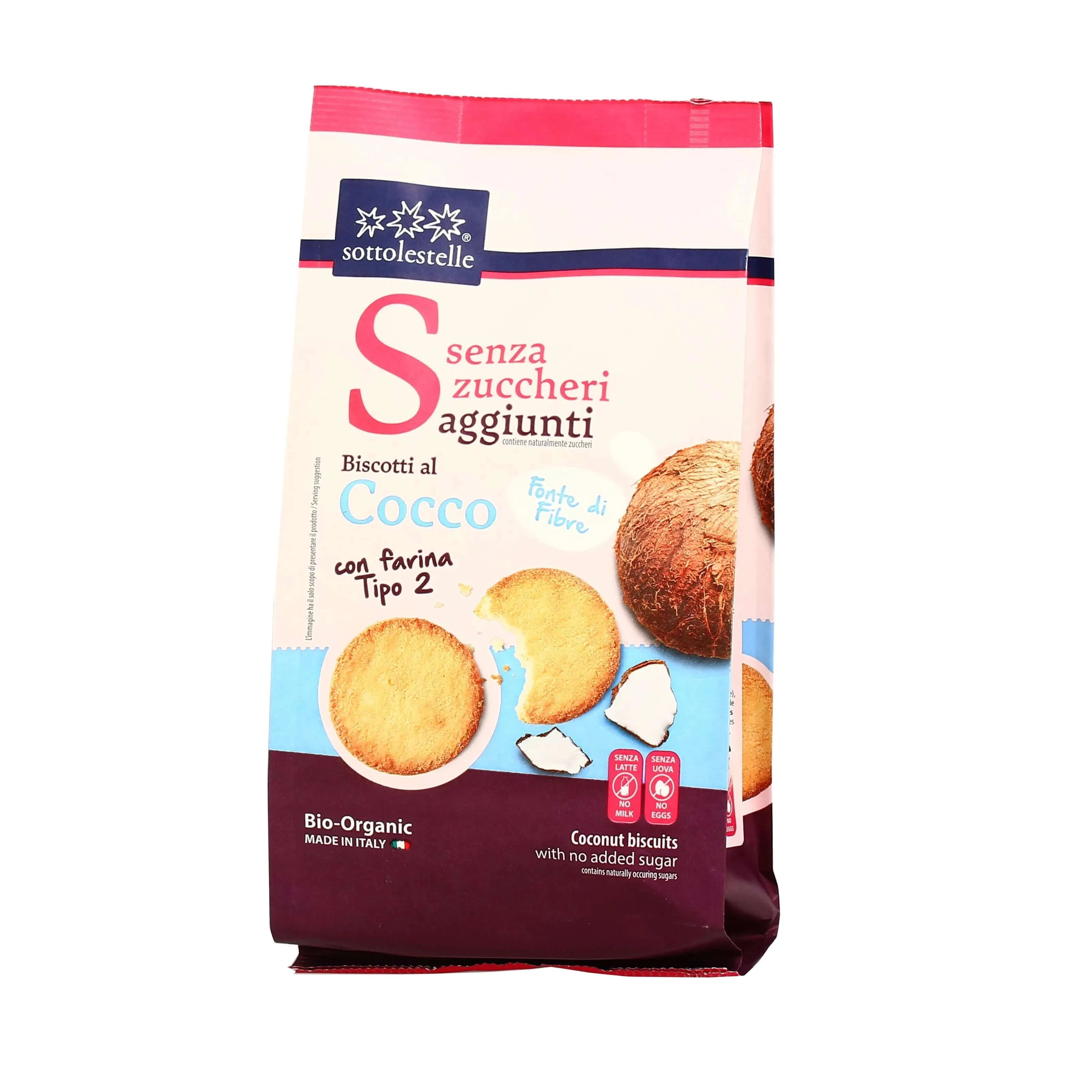 Biologische kokoskoekjes zonder suiker, 250 g, Sottolestelle
