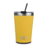 Isolierbecher mit Strohhalm, gelb, 450 ml, Nava