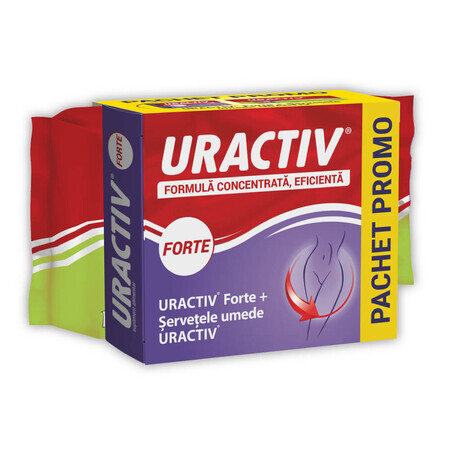 Verpakking Uractiv Forte 20 tabletten + Uractiv Wet Wipes 20 stuks, Therapie