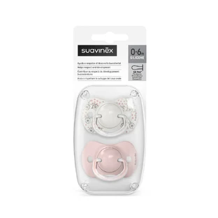 Silicone pacifier SX Pro A Walk In The Park, 0-6 months, Pink, 2 pieces, Suavinex