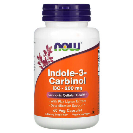 Indole-3 Carbinol, 200 mg, 60 cápsulas vegetales, Now Foods